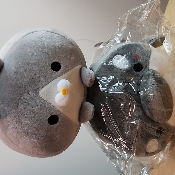 NWT round Bunny and Dolphin Plushies - Picture 1 of 8